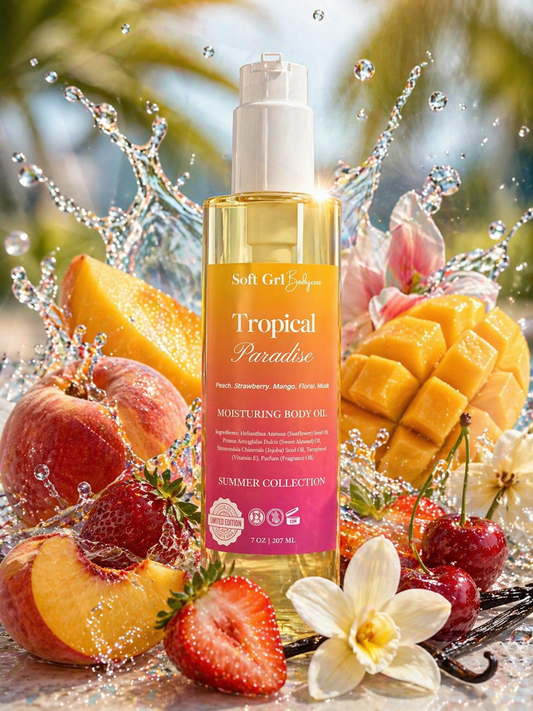 Tropical Paradise Body Oil 🏝️🍓🌺